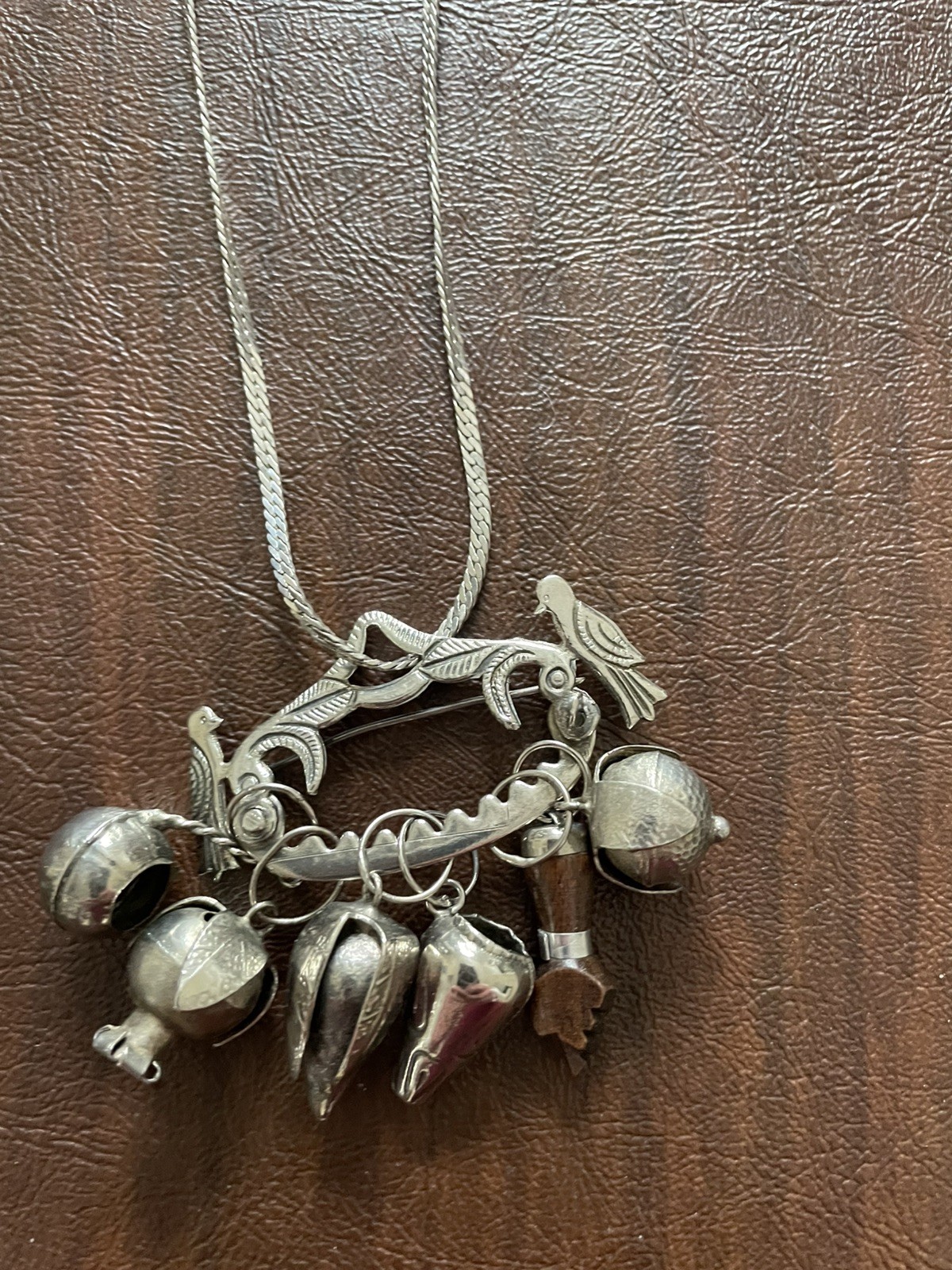Afro-Brazilian Amulet 12″ Penca De Balangadan with 6 charms on herringbone chain