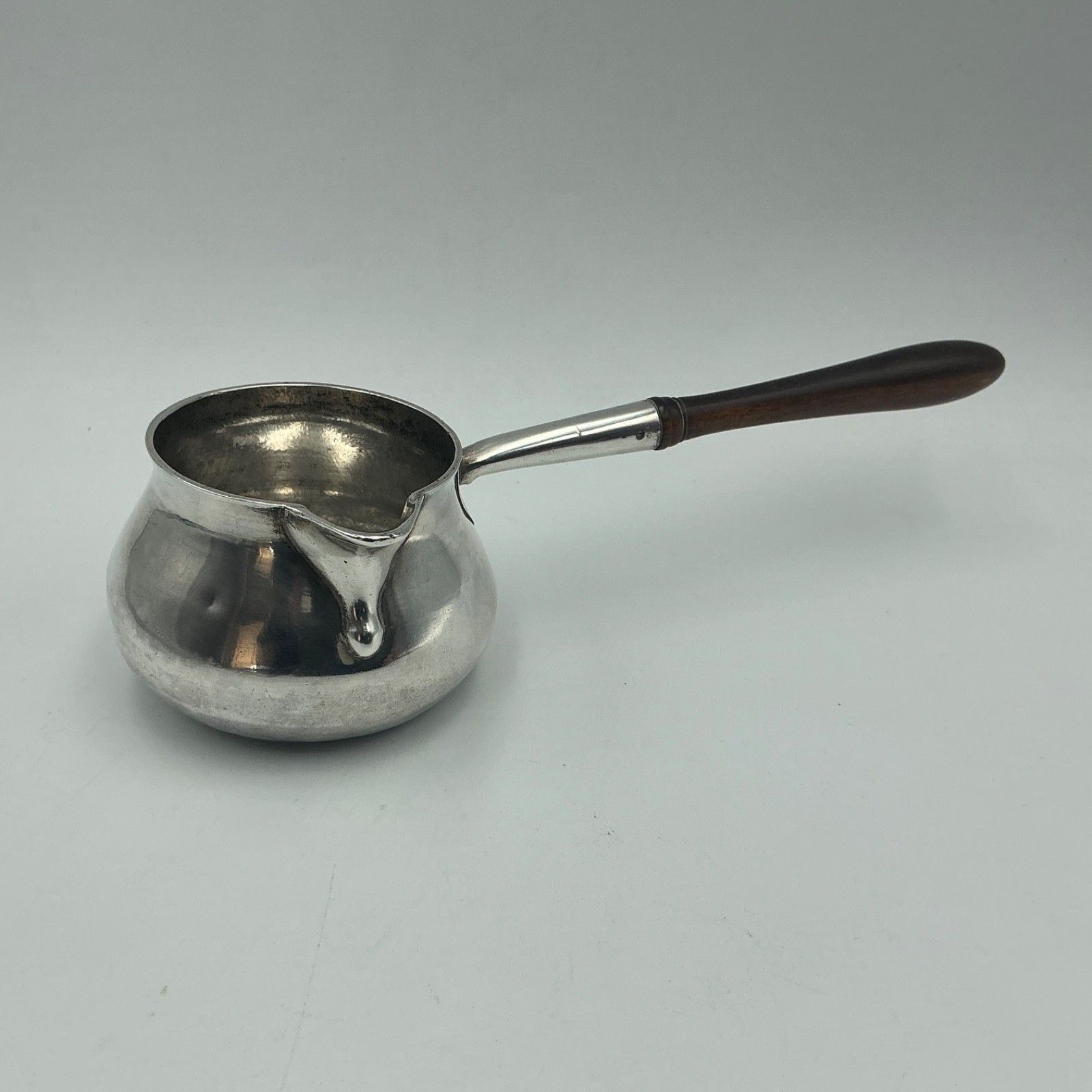 GEORGE II STERLING SILVER BRANDY WARMING PAN, LONDON C1732