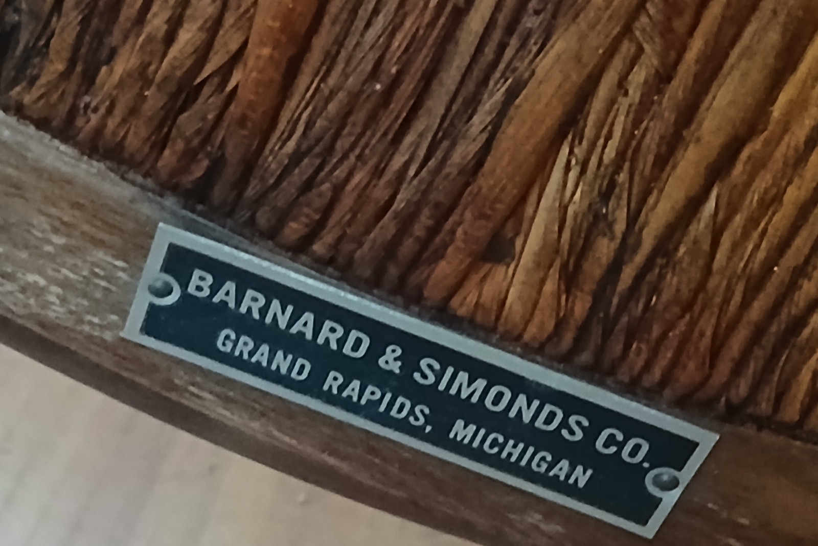 Vintage Barnard & Simonds Windsor Comb Back Dining Country CHAIR Rush Seat Wood