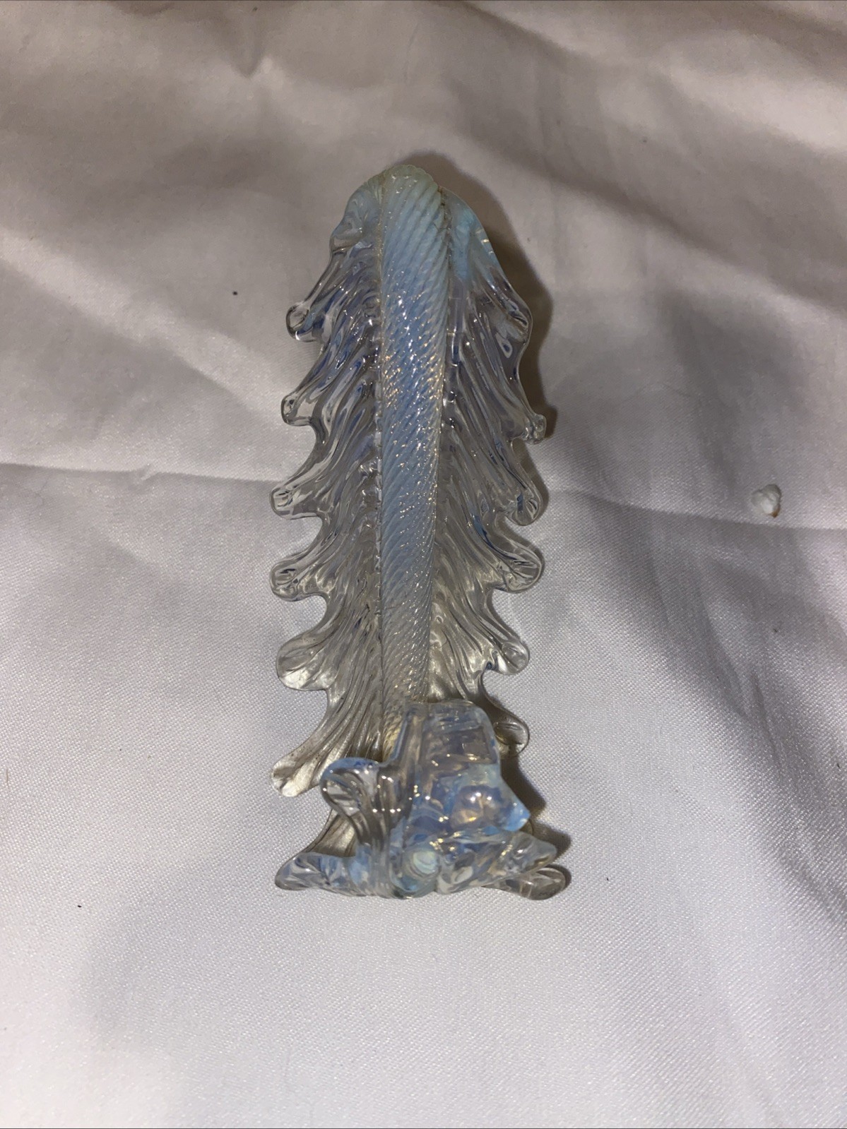 Venetian Murano Opalescent Blue Glass Curled Twisted Lower leaf Replacement