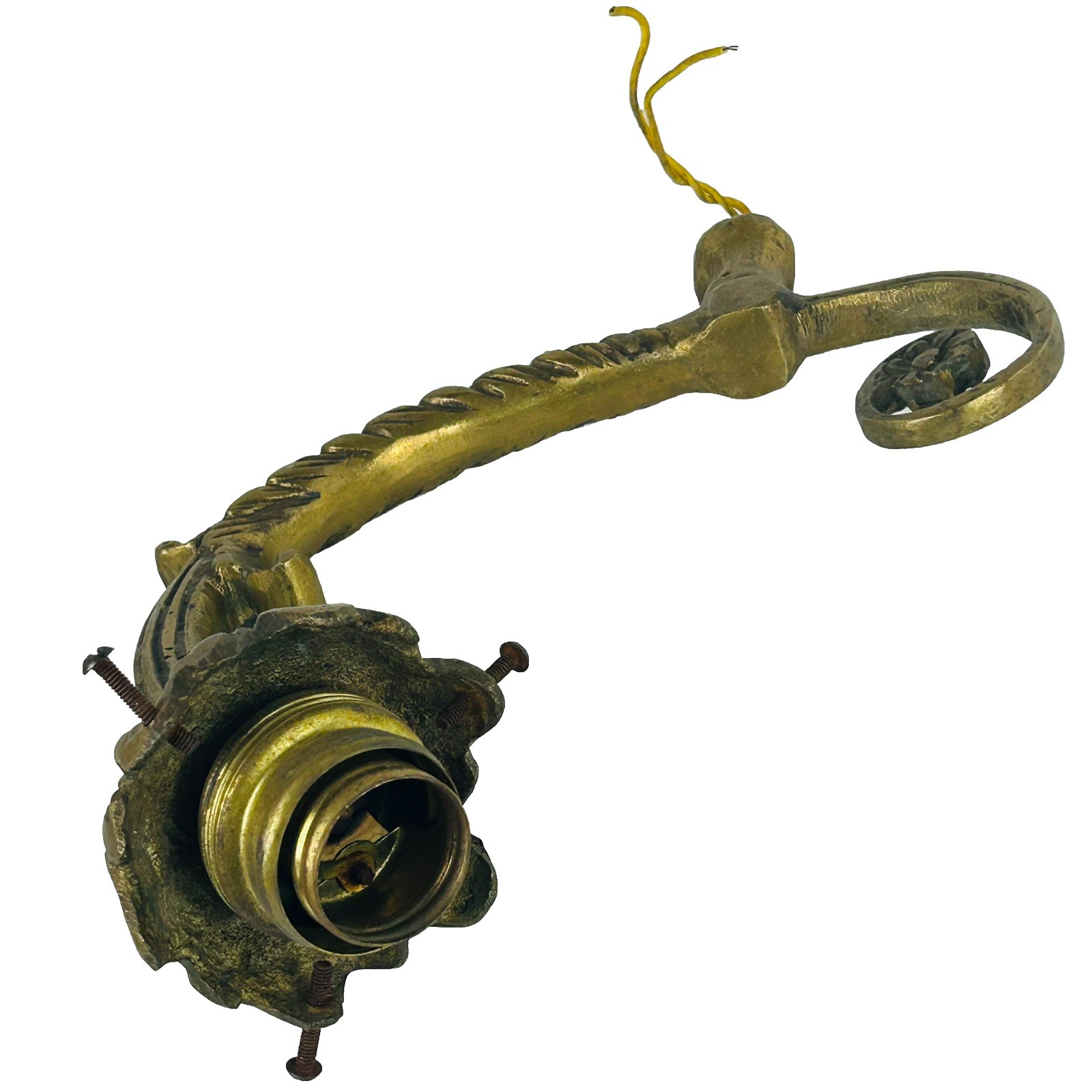 Antique Solid Brass Wall Sconce Lamp Light Swing Arm Vintage salvage