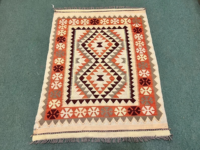 Stunning Afghan Flat Kilim Fine Weave Natural Vegetable Dye Chobi Kilim