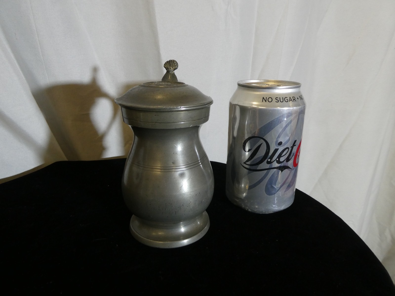 Single Lidded Baluster Glasgow Imp. 1/2 Pint Measure SCALLOP Thumb Pewter #P14