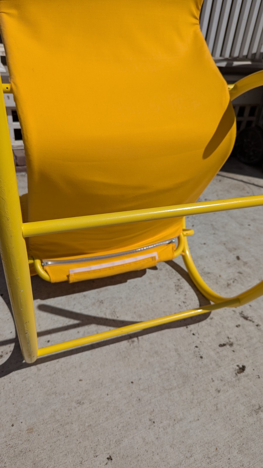 Vintage Post Modern Memphis Ellipse Rocker By Les Amisco Lemon Yellow Space Age