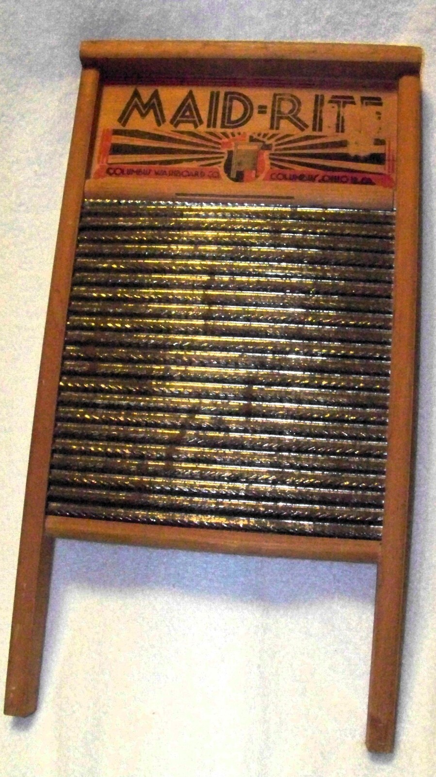 Vintage Columbus Washboard Co. Maid-Rite No. 2072 Standard Family Size Special