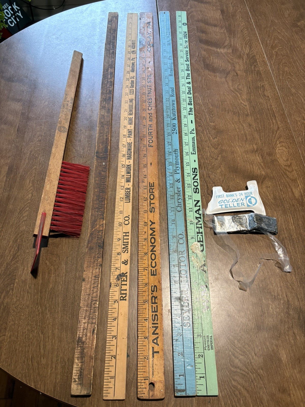 Antique Wood Yard Sticks Advertisements Allentown, Harrisburg, Coplay, Reading