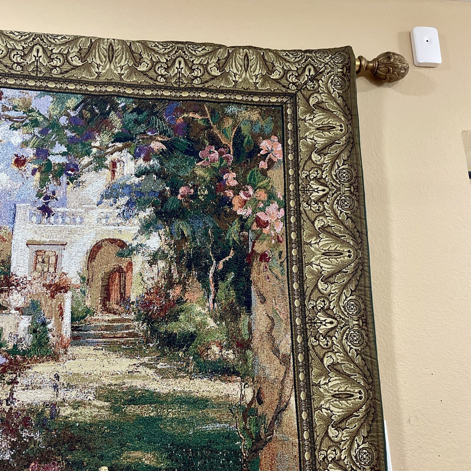 Large Stunning French Tapestry Tapestry With Rod “W” 54 Inches T” 80 Inches