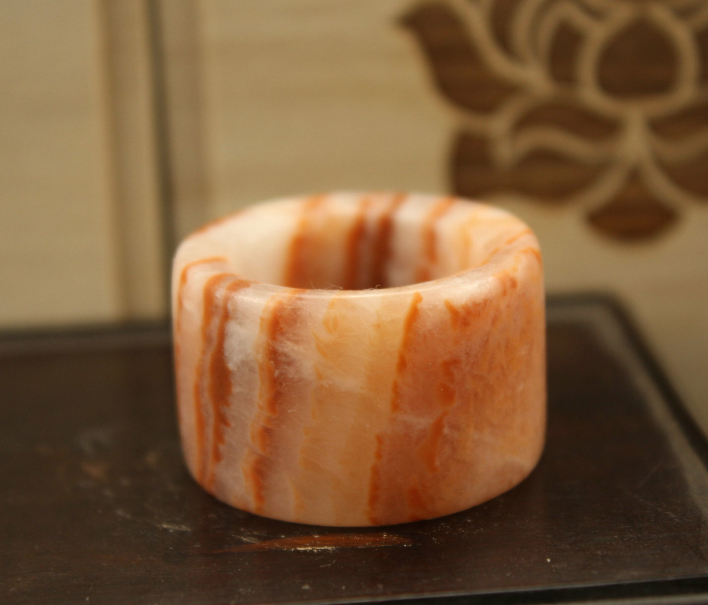2.4 cm China Meat stone Ring Thumb ring natural Jade Ring A 3