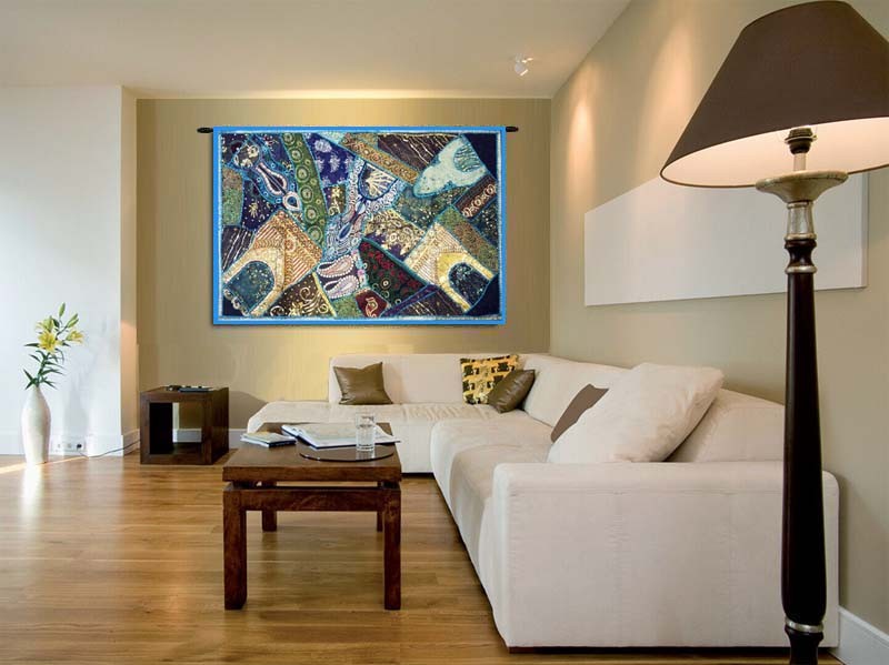 33% Off 60″ India Patchwork bead Tapestry Wall Hanging Vintage Wall Art Tapestry