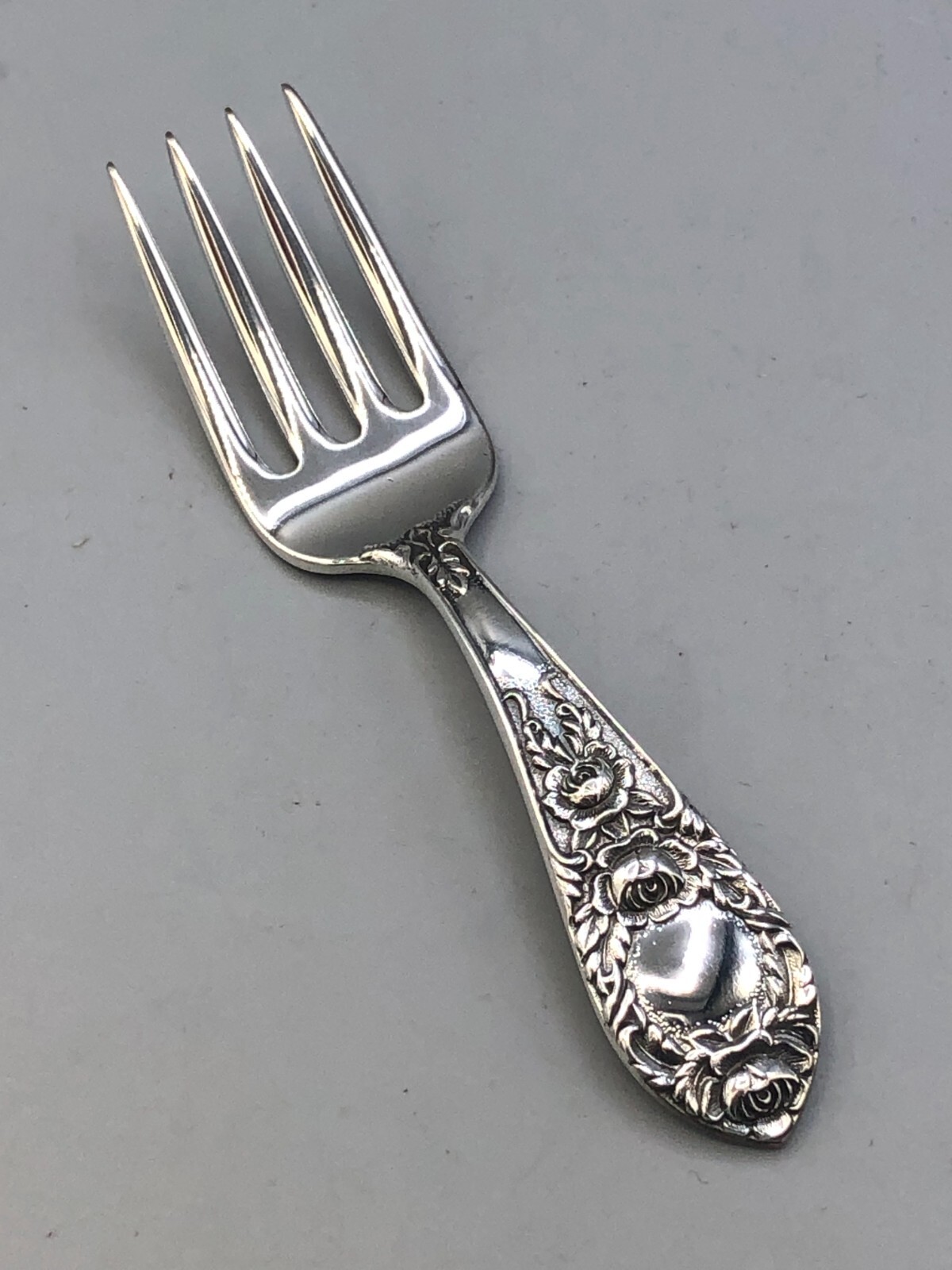 Kirk Rose by S Kirk & Son Sterling Silver Baby Fork 3.75″