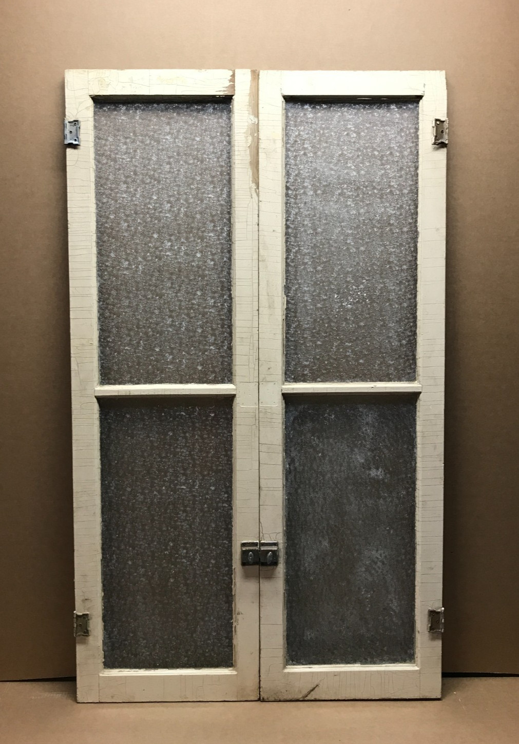 Antique Pair 16×54 2-Lite Florentine Cabinet Pantry Privacy Glass Doors 548-26B