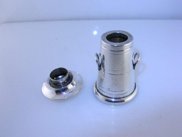 English Sterling Silver Milk Can Pepper Shaker CS FS Birmingham c1903