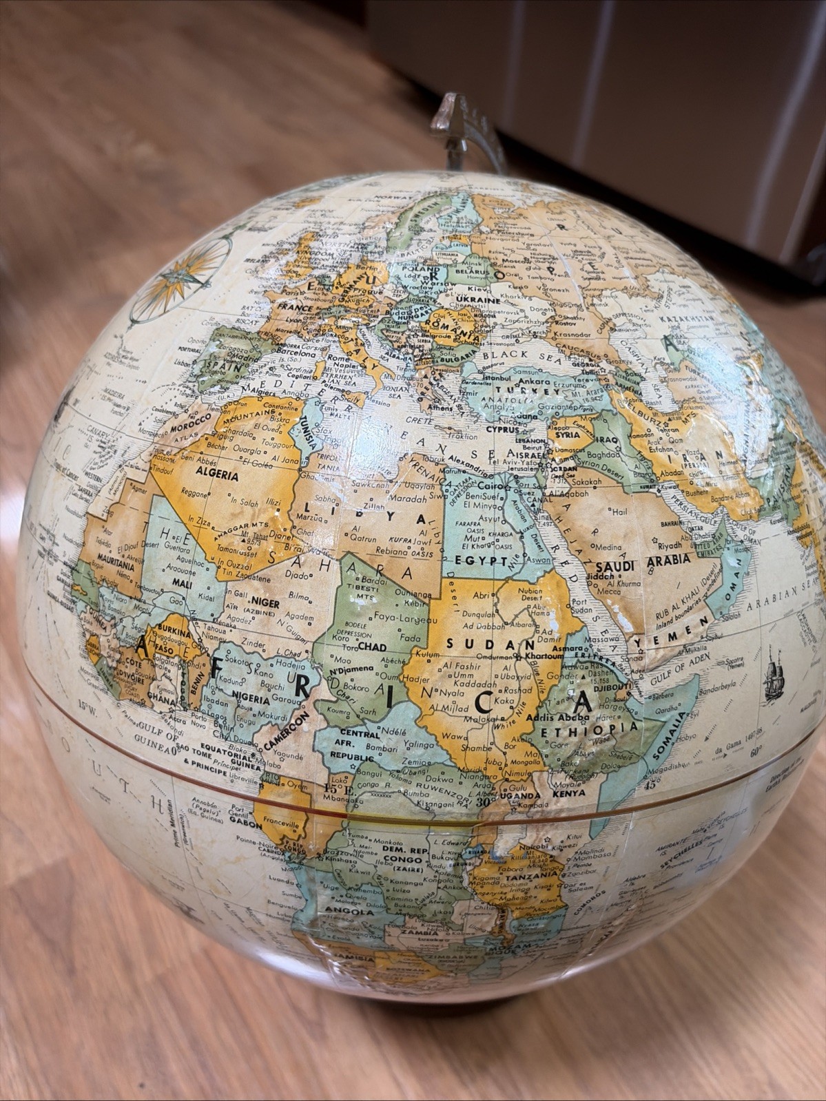 Replogle Old World Classic 12 in Diameter Globe Raised Relief Vintage 1970s USA
