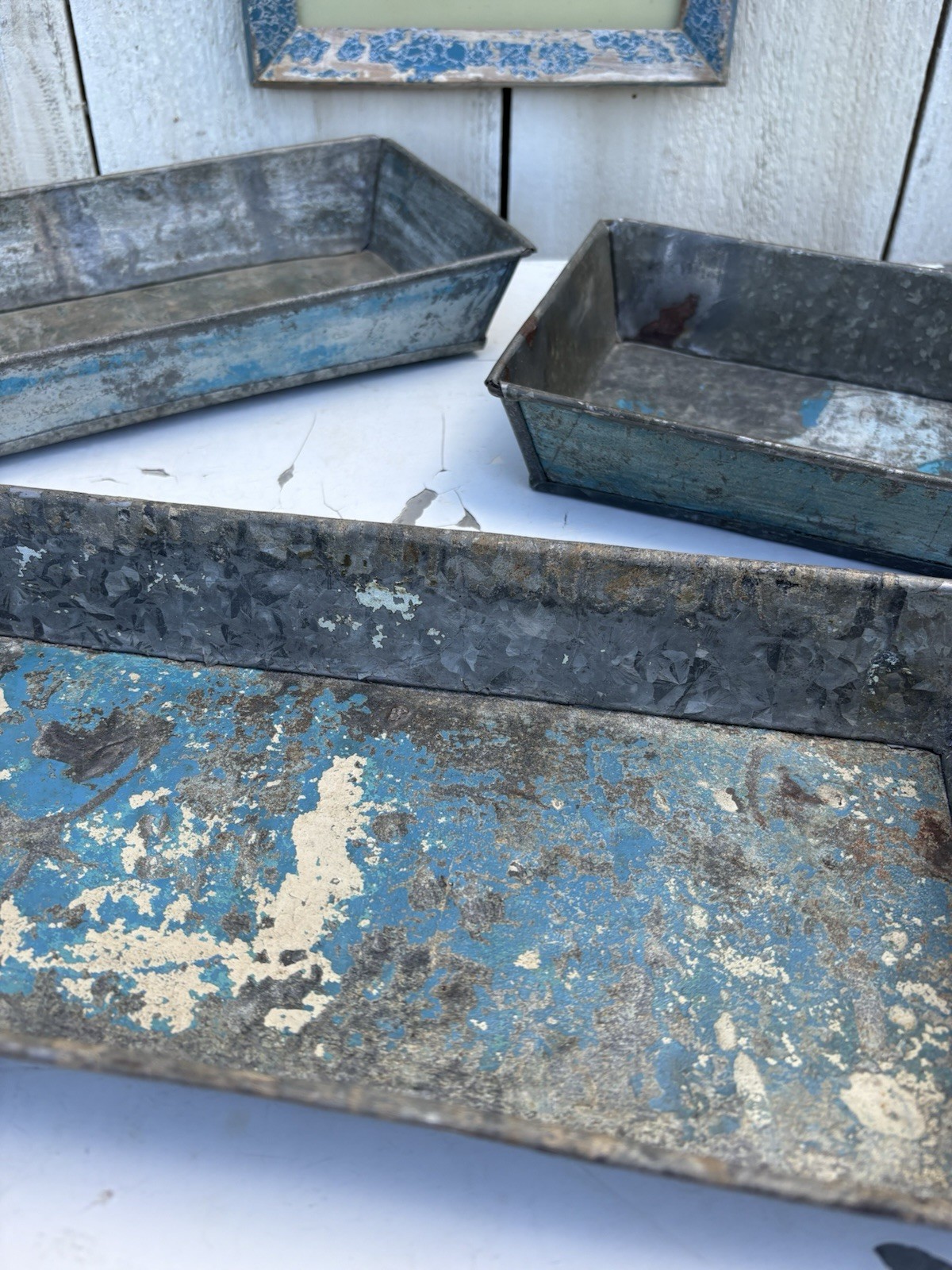 Galvanised Metal Vintage Tray