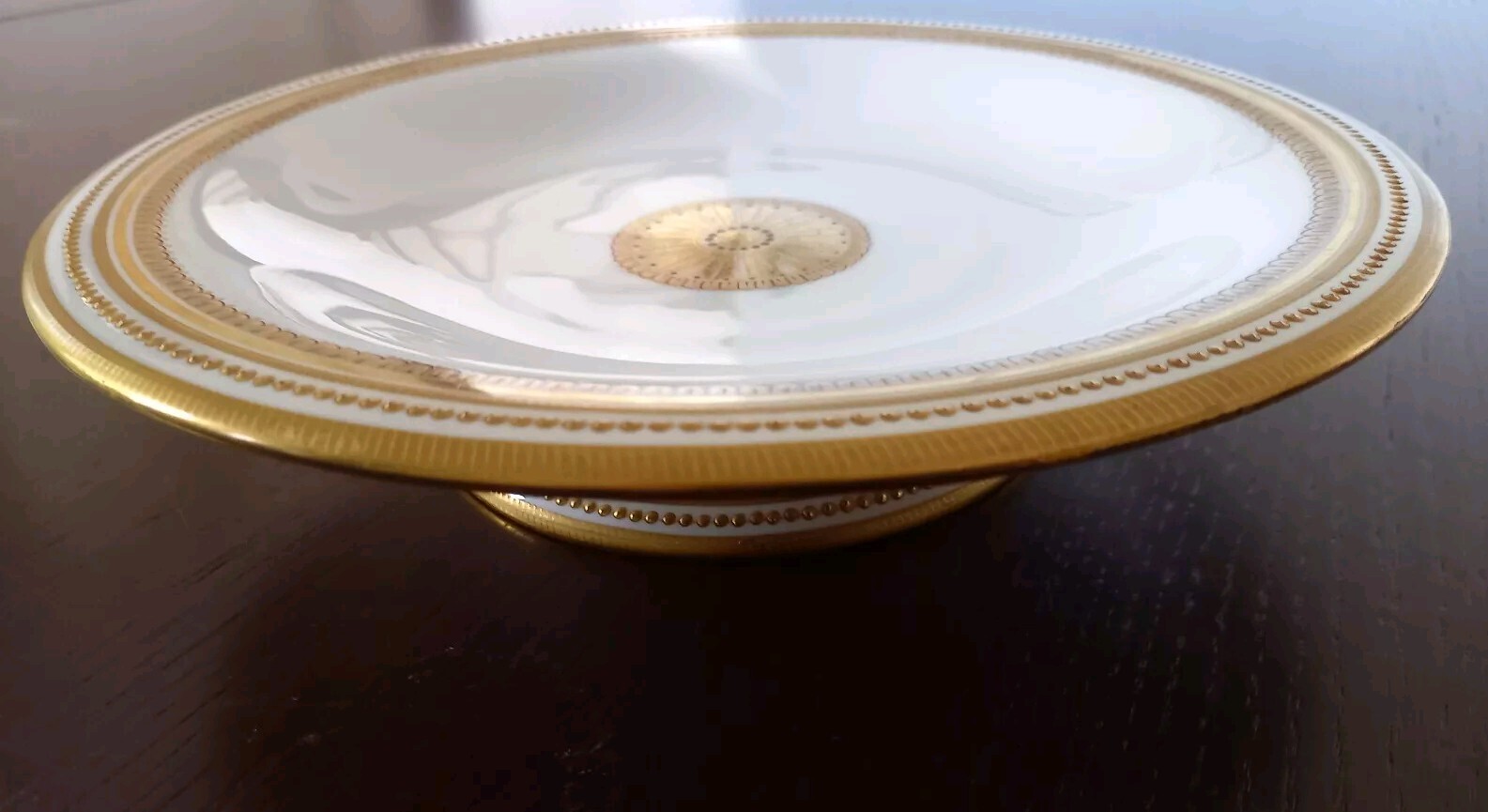 Antique ALFRED B PEARCE London Porcelain China Cake Pedestal Stand Gold Decor