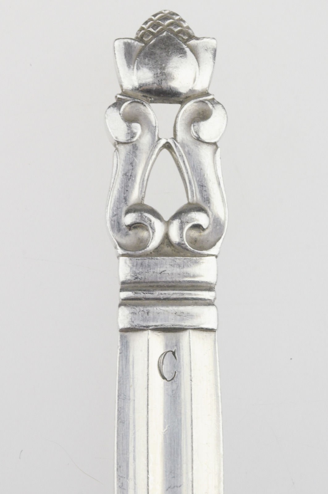 Antique Georg Jensen Acorn Pattern Tomato Server Sterling Silver Denmark 33.6g