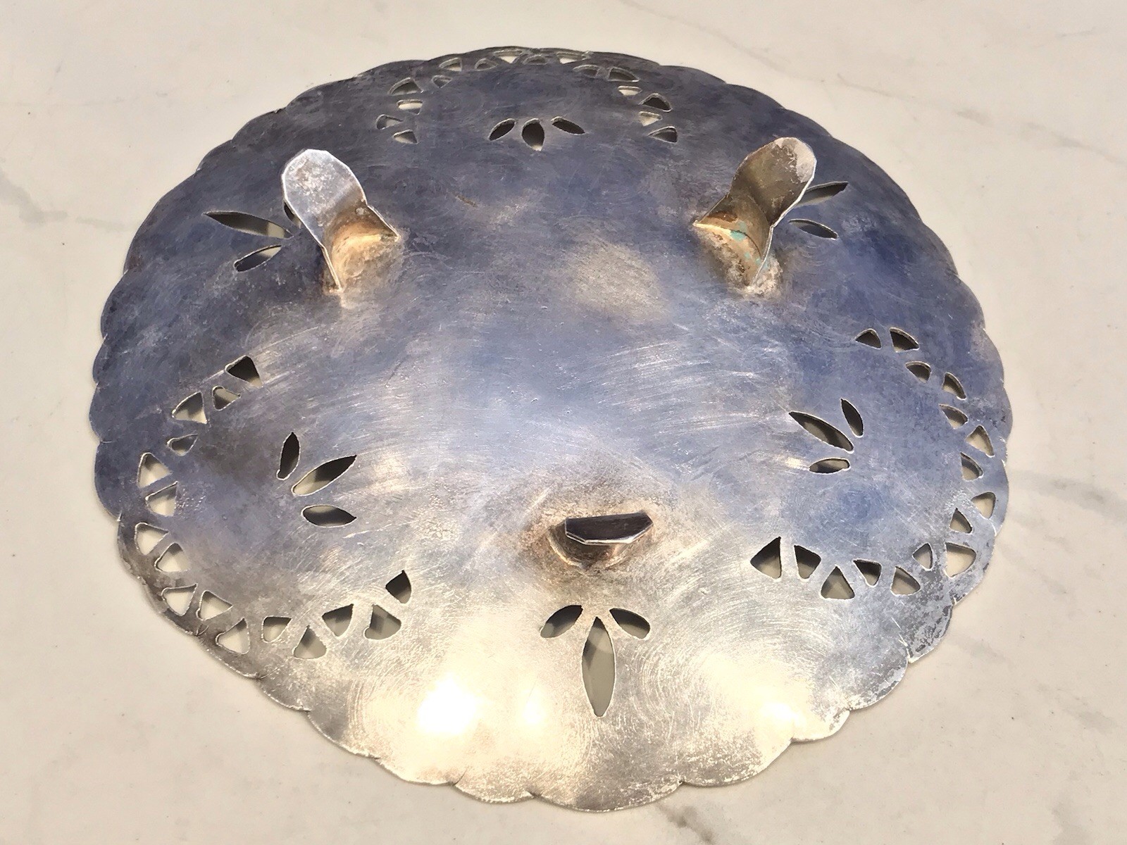 Vintage Middle Eastern 84 Solid Silver Hand Engraved, Candy Dish 148.79 grams