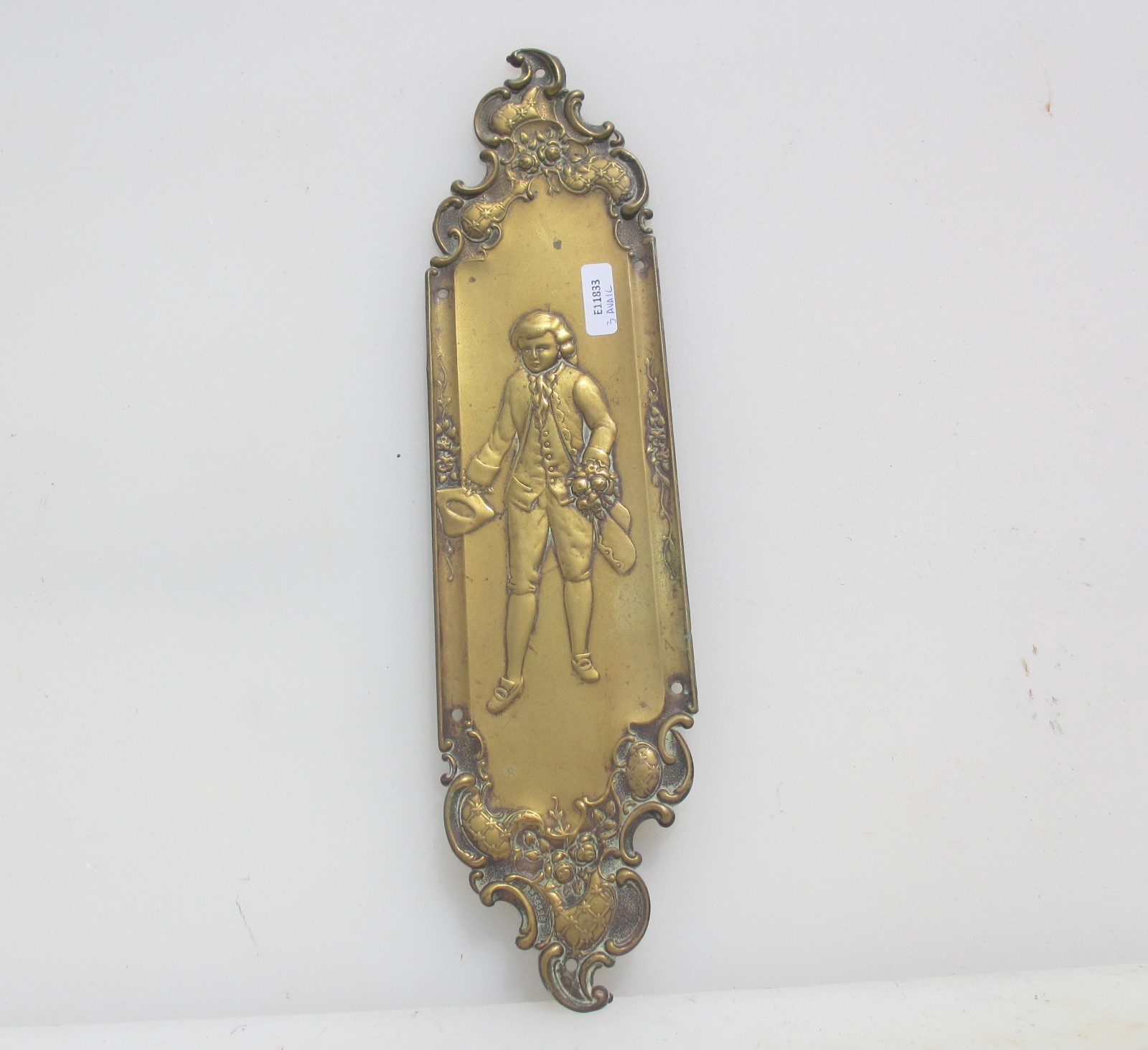 Victorian Brass Finger Plate Push Door Handle Antique Vintage – £30each