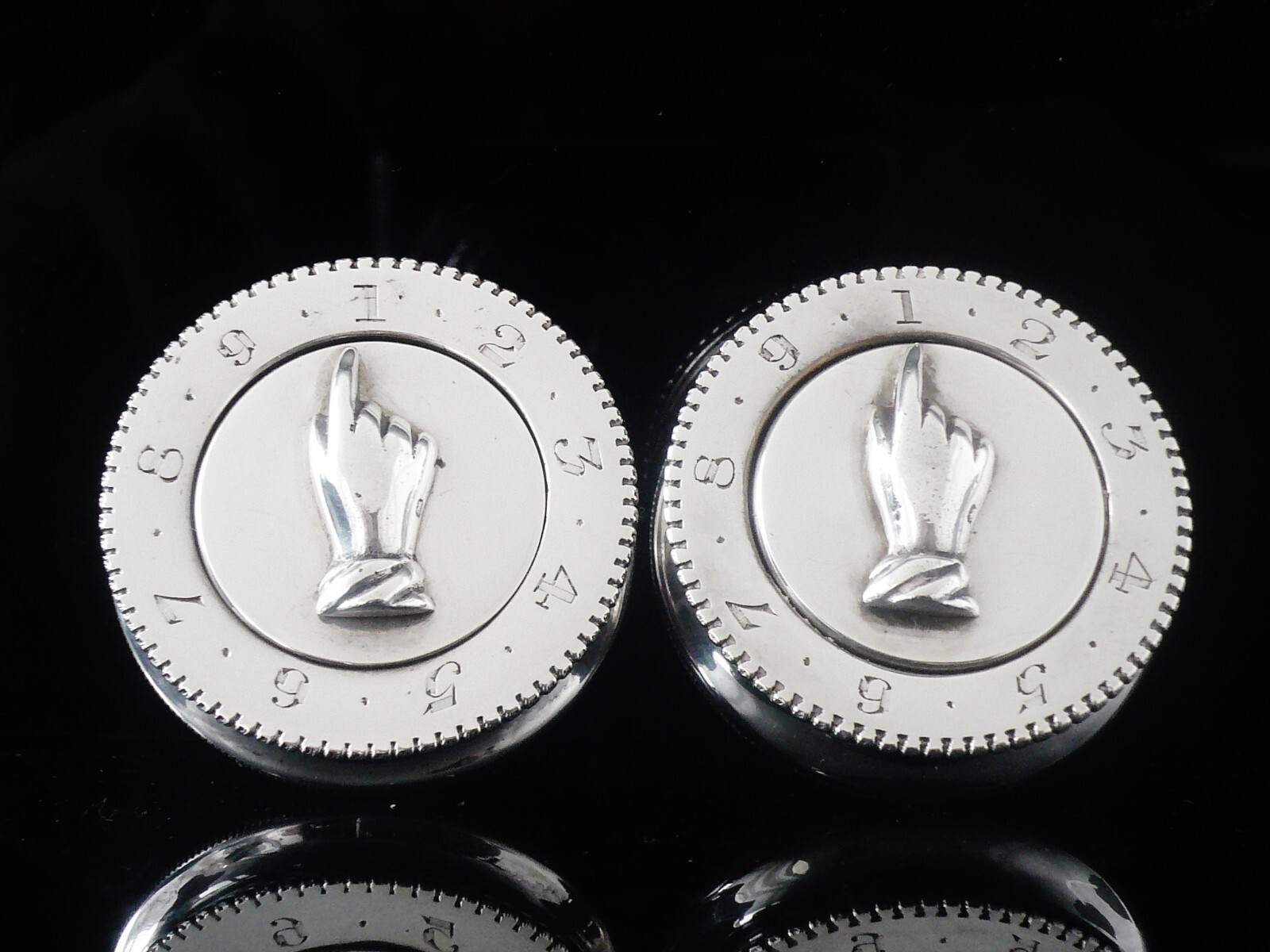 Pair Sterling Silver Whist Markers (Cased), Lawrence Emanuel, Birmingham 1897