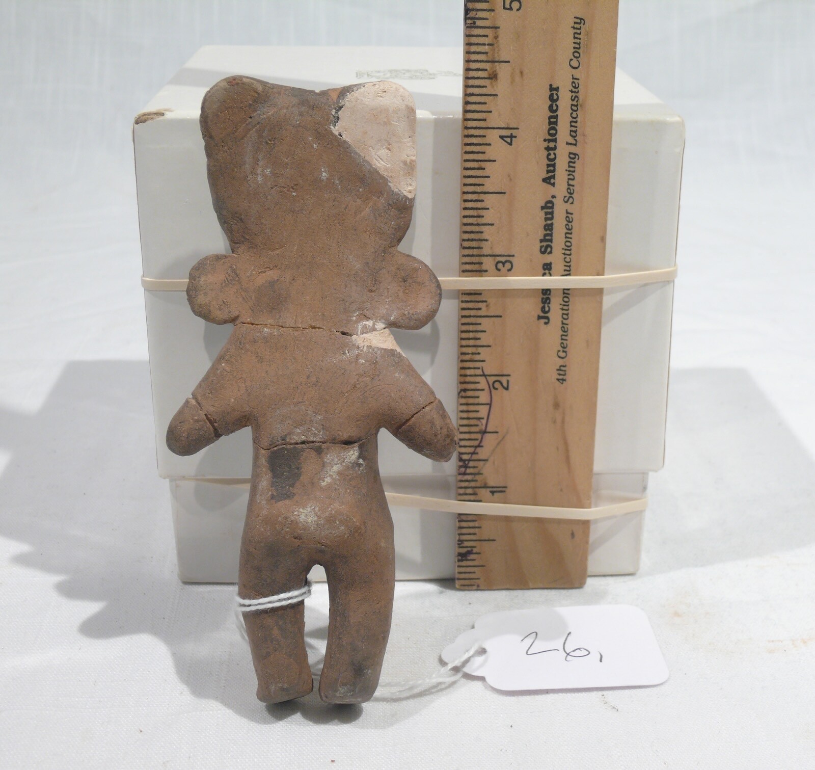 ORIGINAL ANCIENT PRE-COLUMBIAN POTTERY FIGURE 4 1/2 in. x 2 1/8 in., # 11,643
