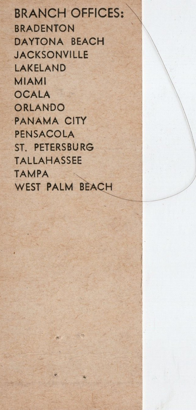 Vintage Matchcover Central Life Insurance Co Of Florida