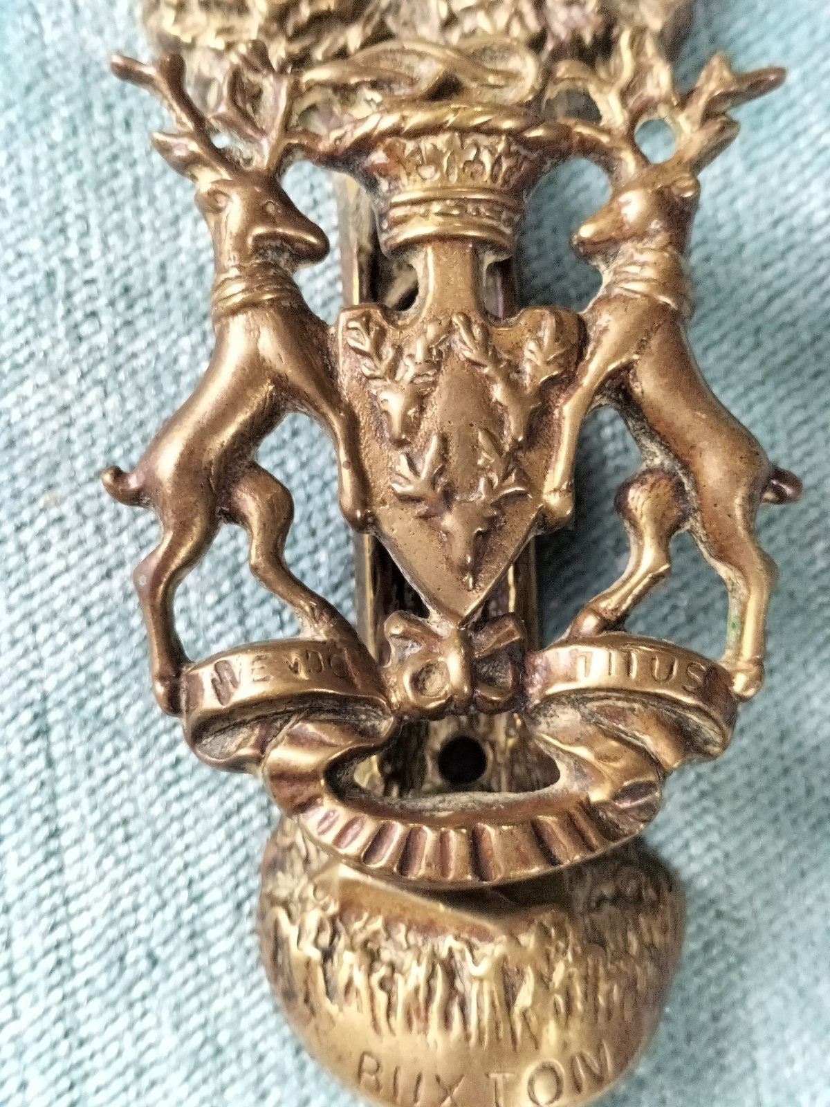 Buxton Crescent Door Knocker, Brass, Vintage, 11cm L