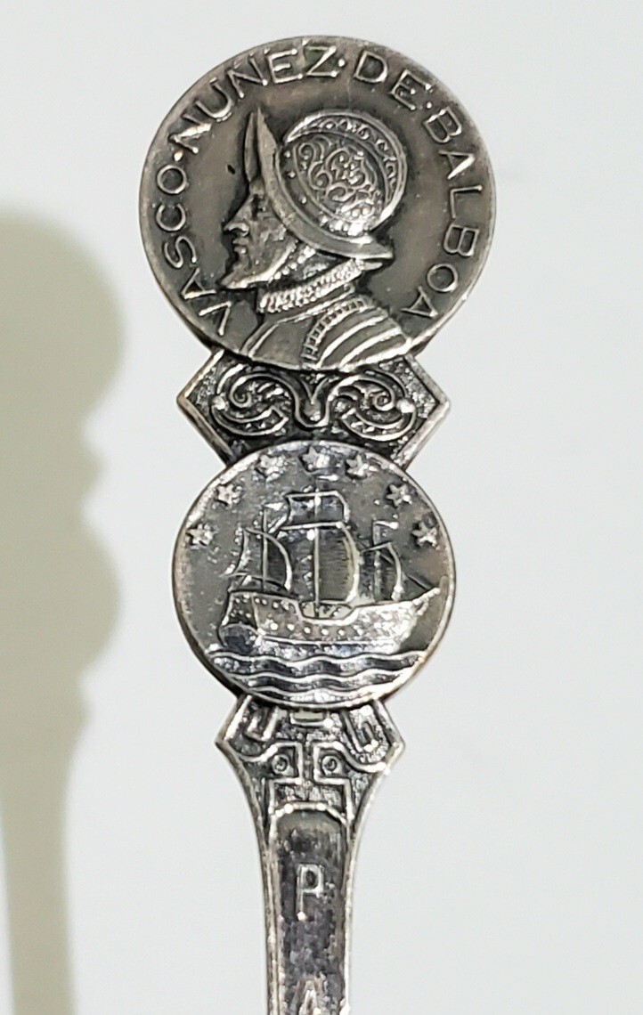 T.H. Marthinsen Norway Vasco Nunez de Balboa Panama Canal Souvenir Spoon EPNS
