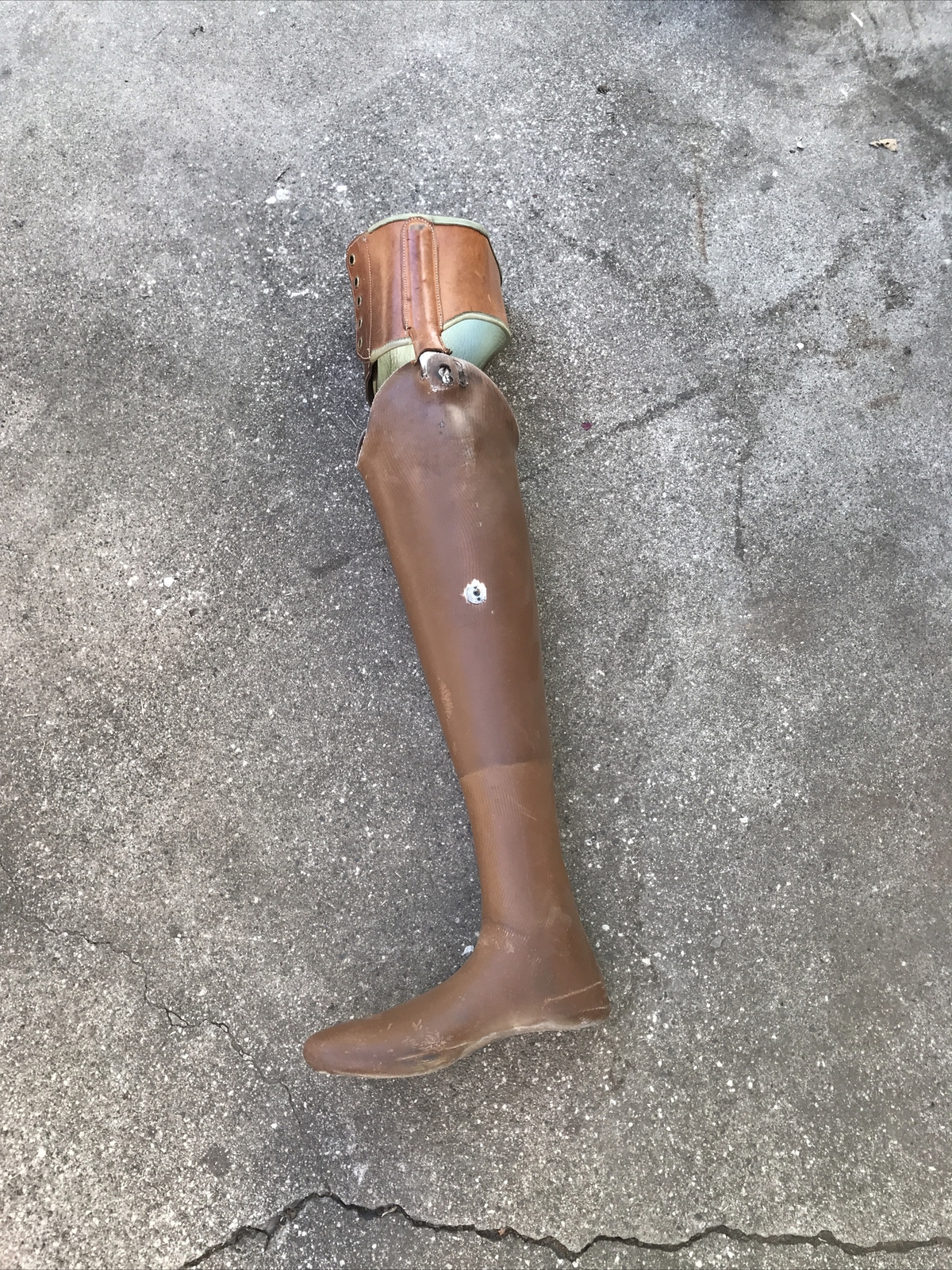 VTG Prosthetic Right Leg Artificial Limb Amputee Leather Lace Up Thigh