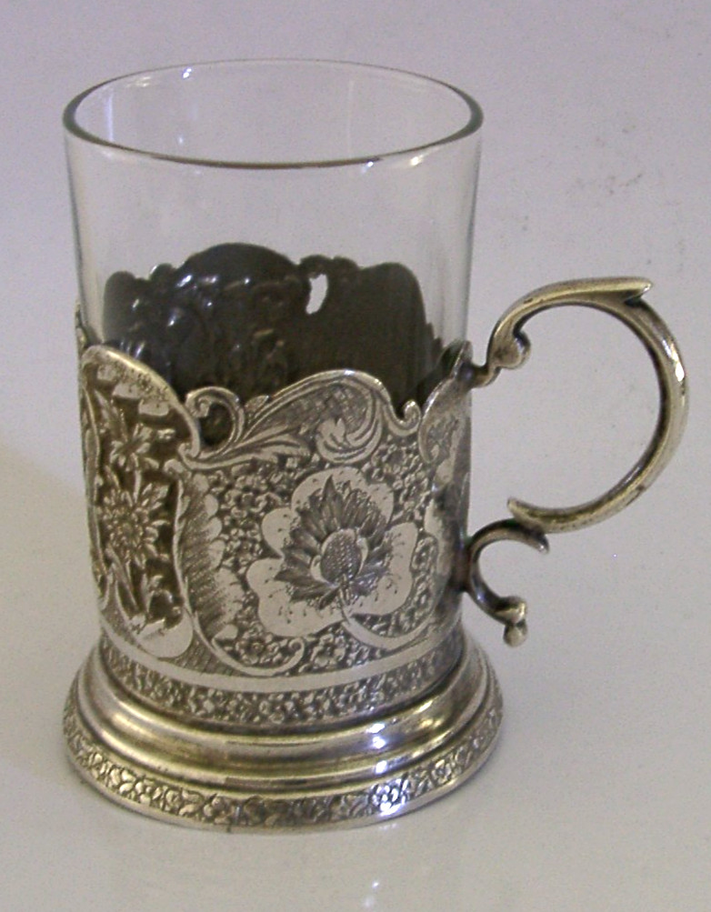 BEAUTIFUL EASTERN 84 SOLID SILVER TEA GLASS c1920 ANTIQUE 150g OTTOMAN PERSIAN