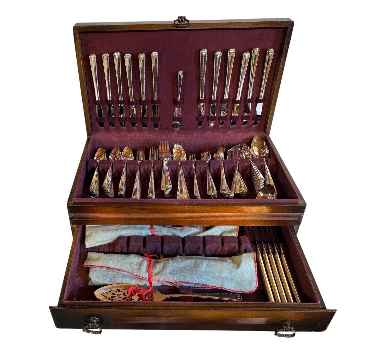 Large 172 pc Vintage 1951 Prestige Distinction Silverware Set w Anti-Tarnish Box