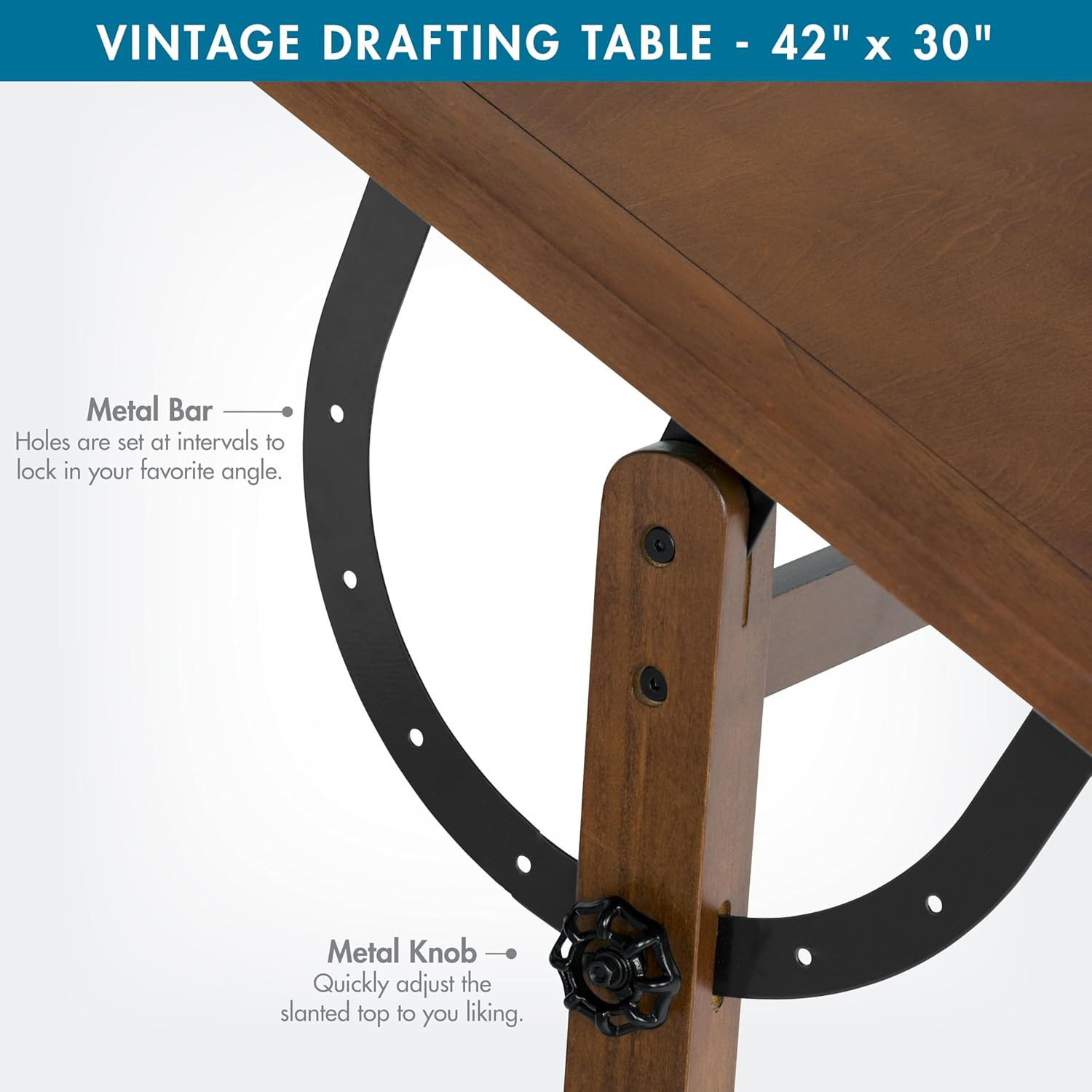 Studio Designs Vintage Drafting Table – Antique Design Solid Wood Drafting Table
