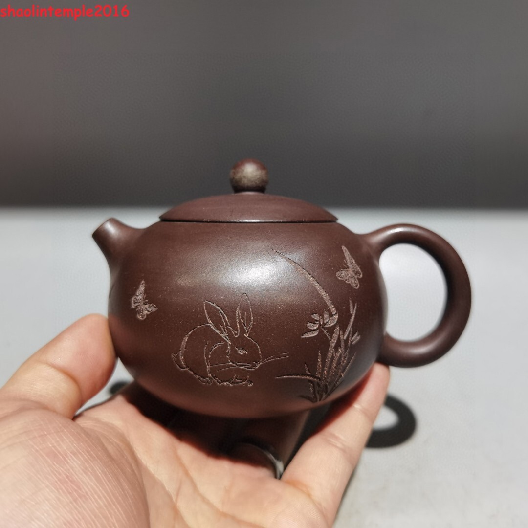 5.2”Old Chinese Yixing Zisha Exquisite purple clay teapot Marke Xishi Pot