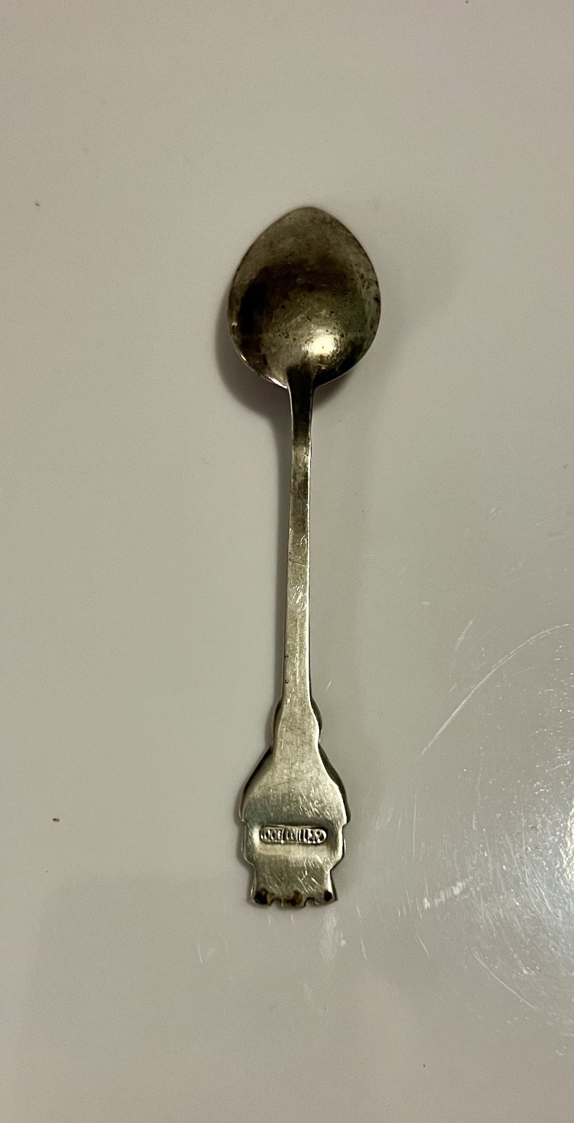 VTG Enamel Silver Antiko 800 Souvenir Spoon Germany Altes Schloss Ornate Rose