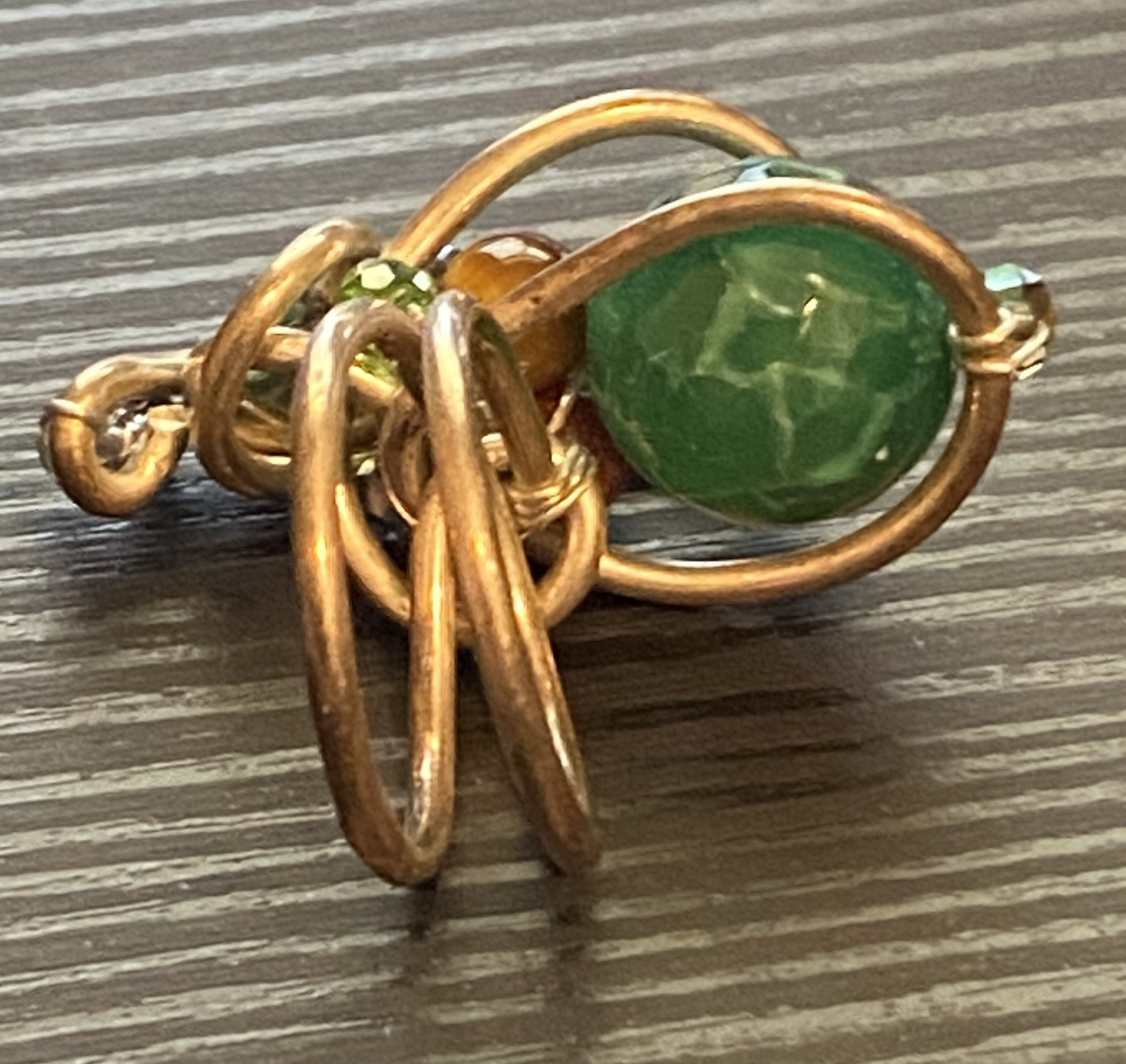 Artisan Sterling Silver .925 Gemstone Crystal Glass? Handmade Pendant Ring