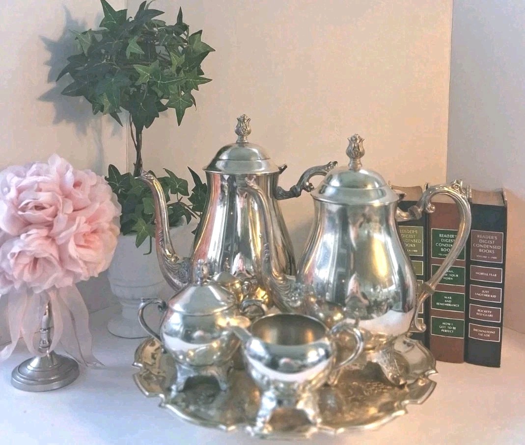 VTG ’60s Silverplated POLISHED F.B.Rodgers Coffee/Tea Service 6 PCS SET!Pls Read