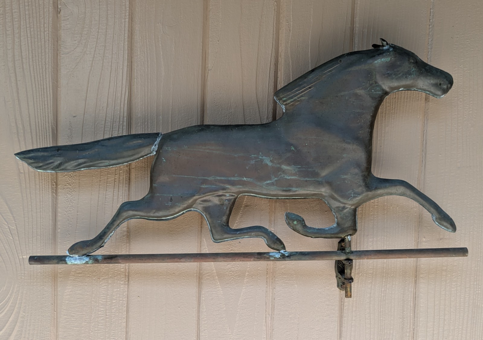 Antique 30″ Copper Running Horse Weathervane Topper Primitive Folk Art