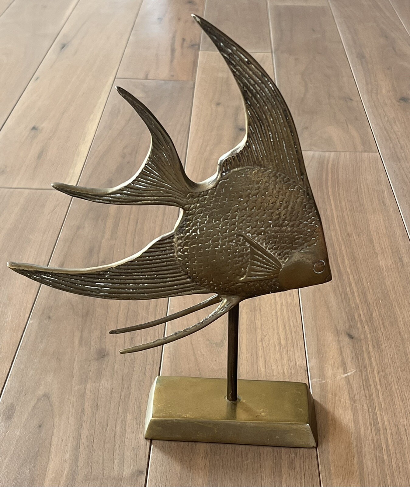 Vintage Mid Century Brass Angel Fish Sculpture Rosenthal Netter Raymor Statue