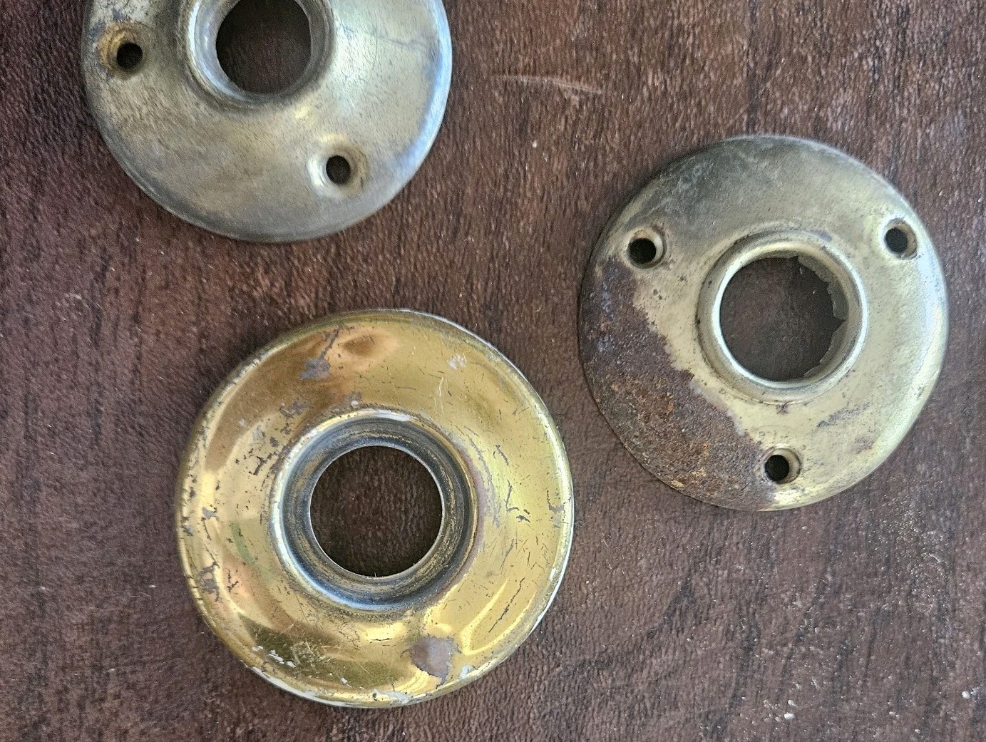 Lot Of 24 Antique & Vintage Door Knob Brass Escutcheons & Rosettes-Some Sets