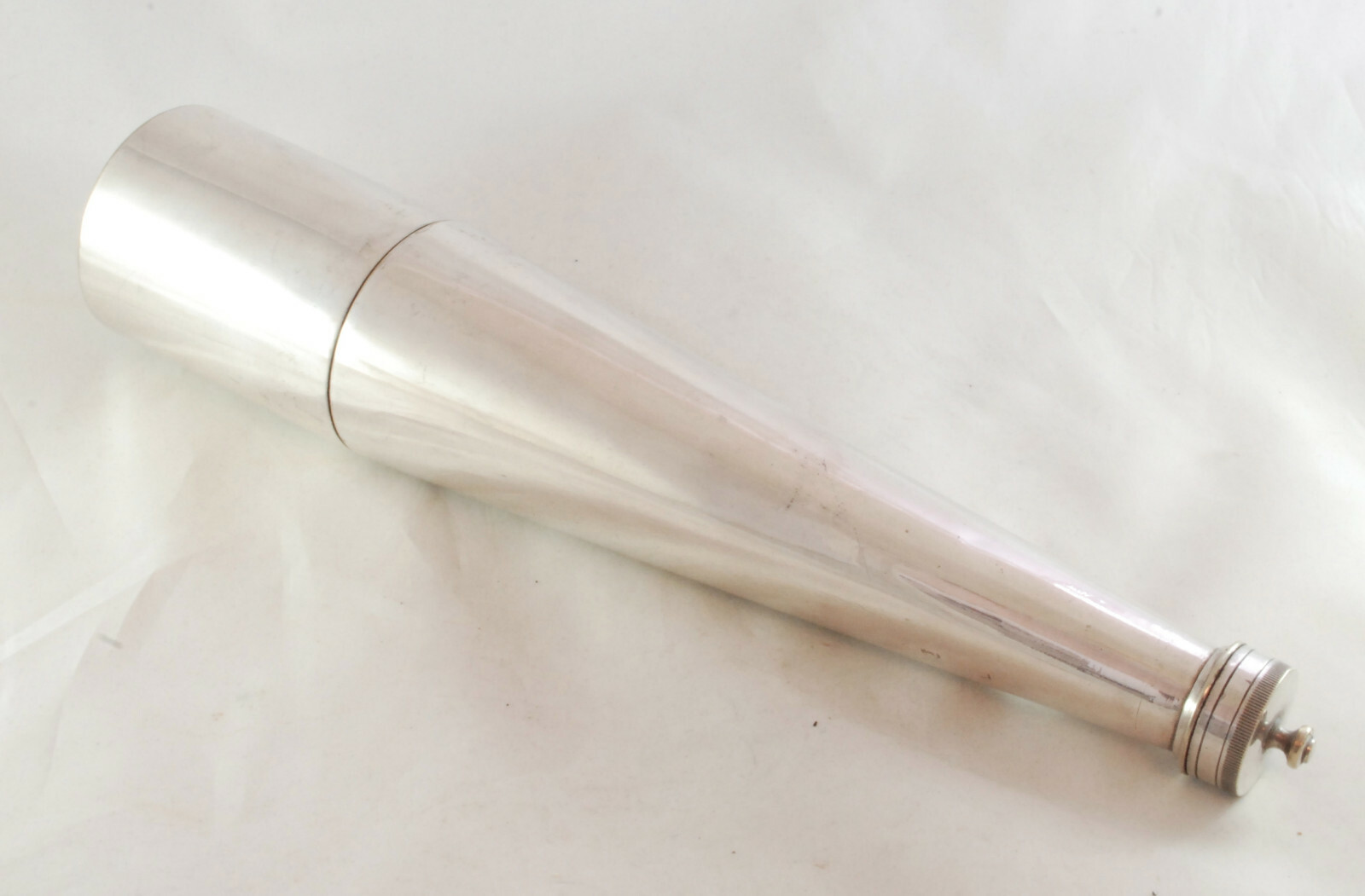 19th Century Silver Plated Hunting Flask 26cm 246g FZX