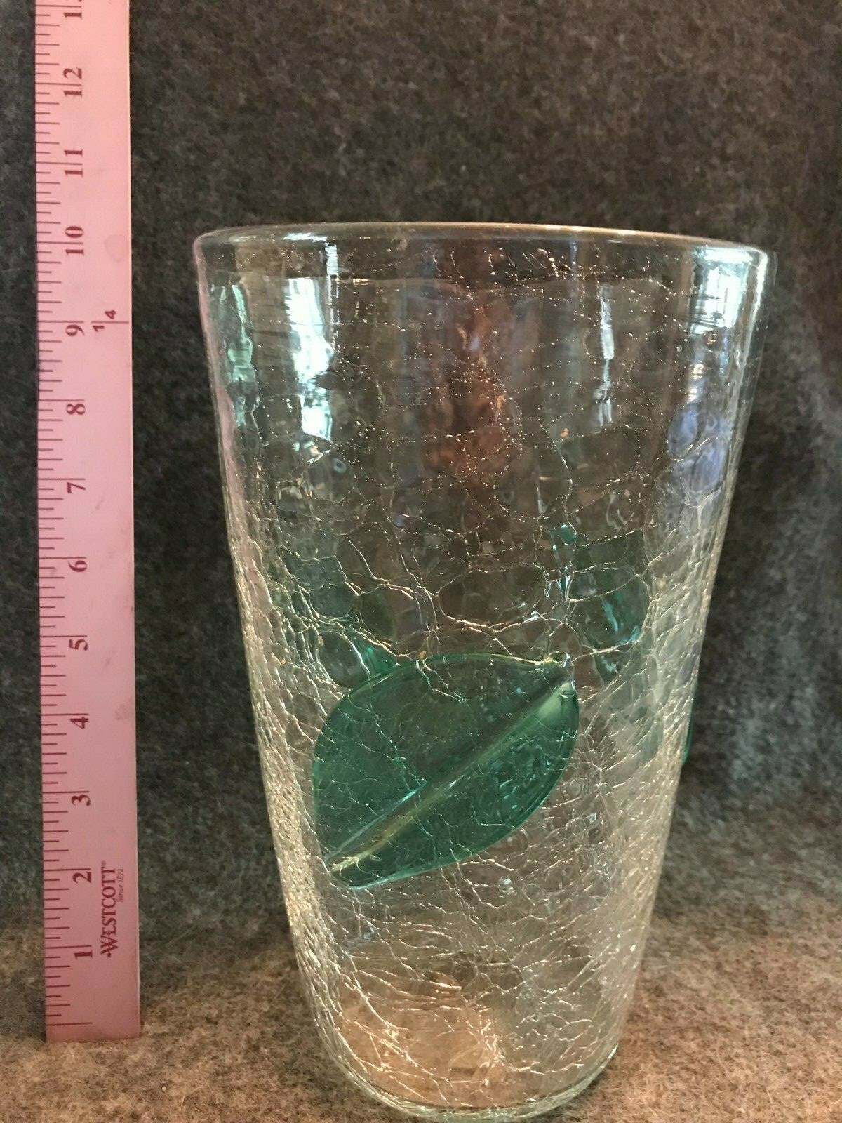 Mid-Century Crackle Blinko Vase