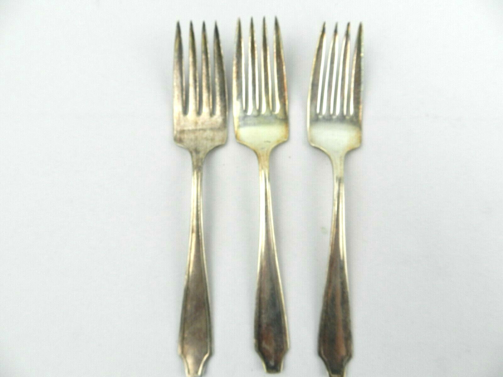 Vintage Milford Silver Co Salad Forks Dover Pattern Set of 3
