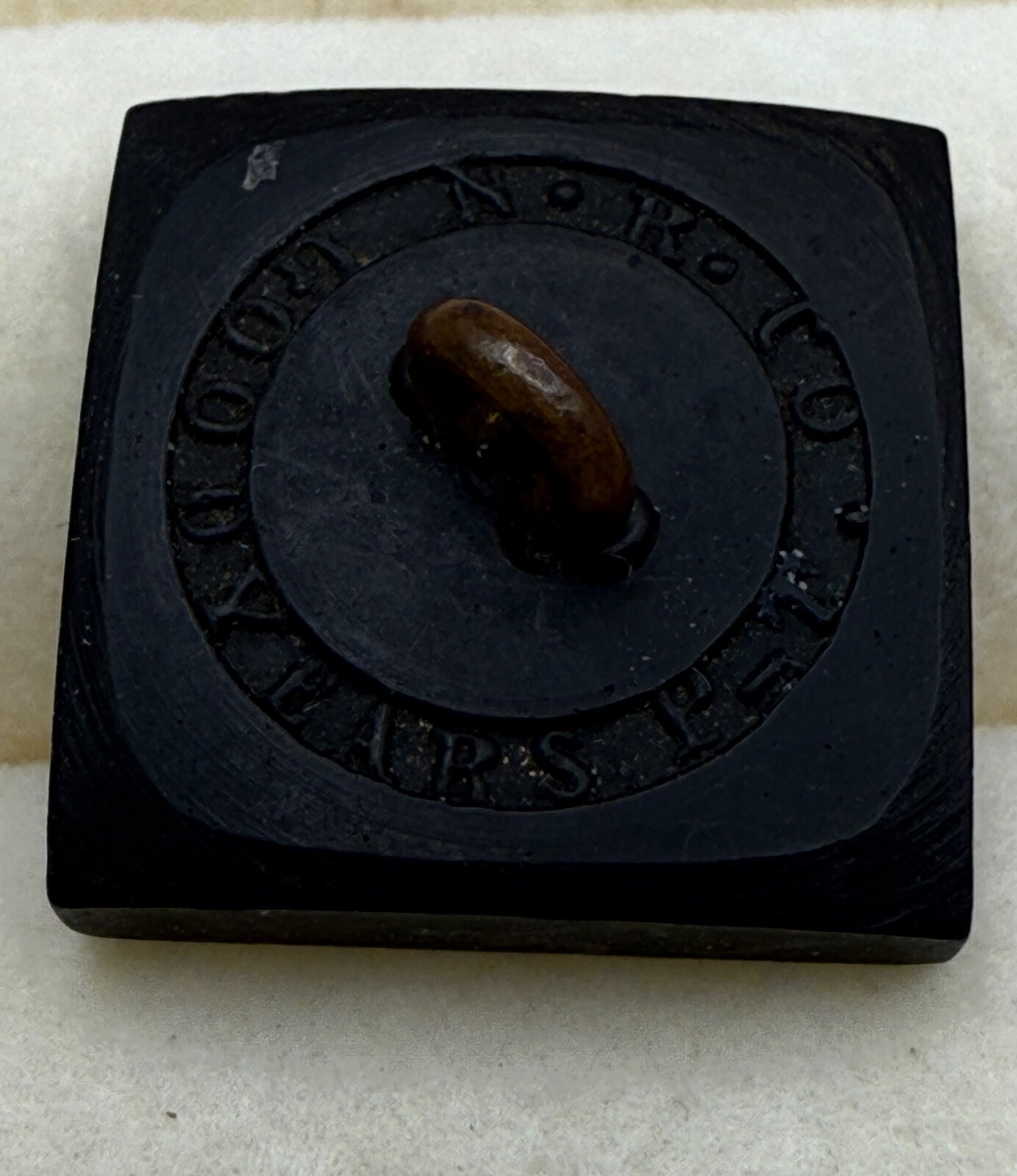 Antique Goodyears Rubber Button 9/16”. Civil War Era.