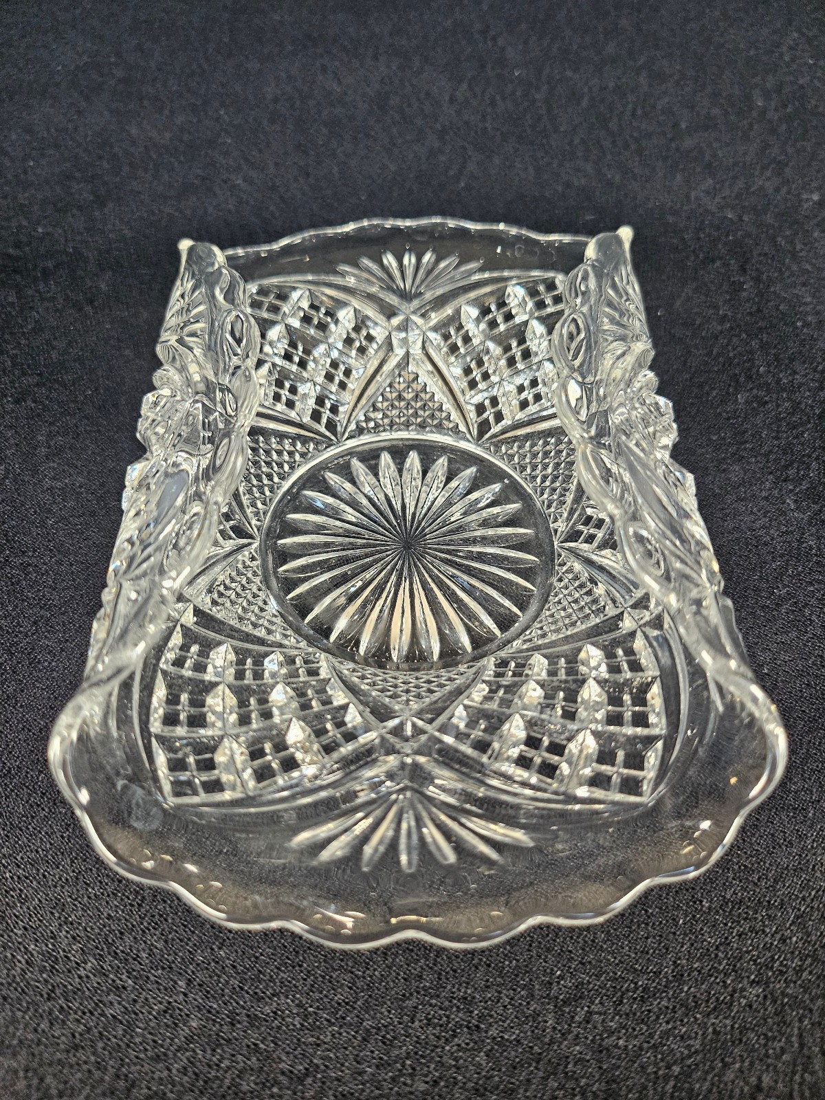 Antique EAPG 5.5″ Card Receiver Or Holder Crystal Glass Tarentum’s Virginia
