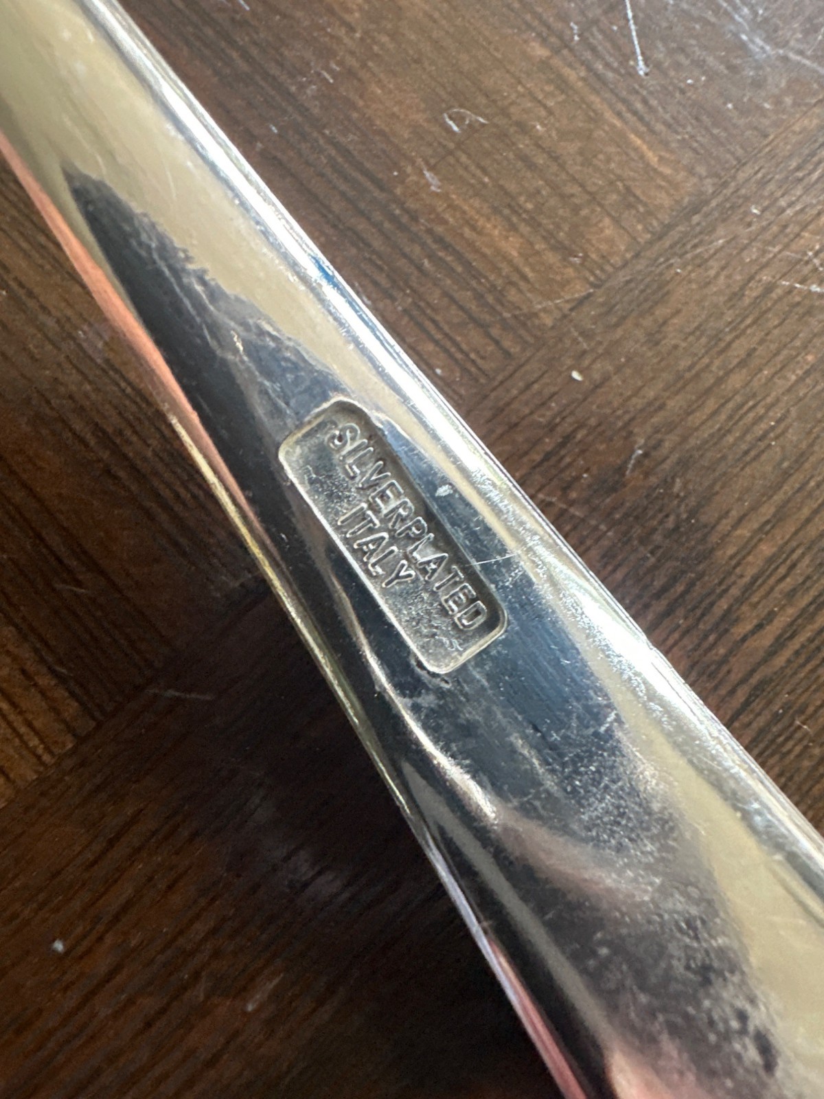Silverplated Italy Serving Spoon and Fork Set 9.5 Inches Long Durable Classic