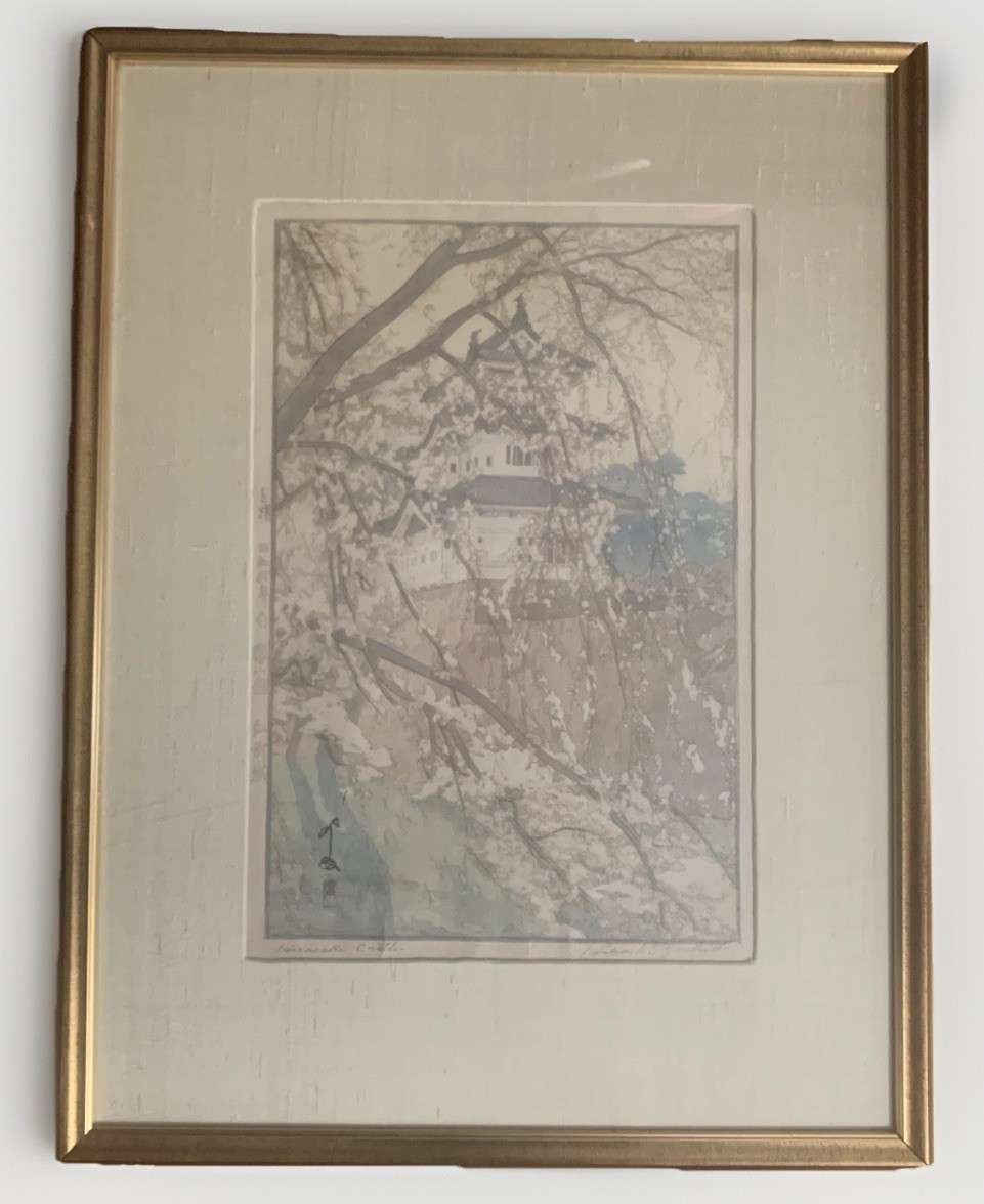 Original Hiroshi Yoshida Hirosaki Castle 1935 Jizuri Woodblock Print Lifetime