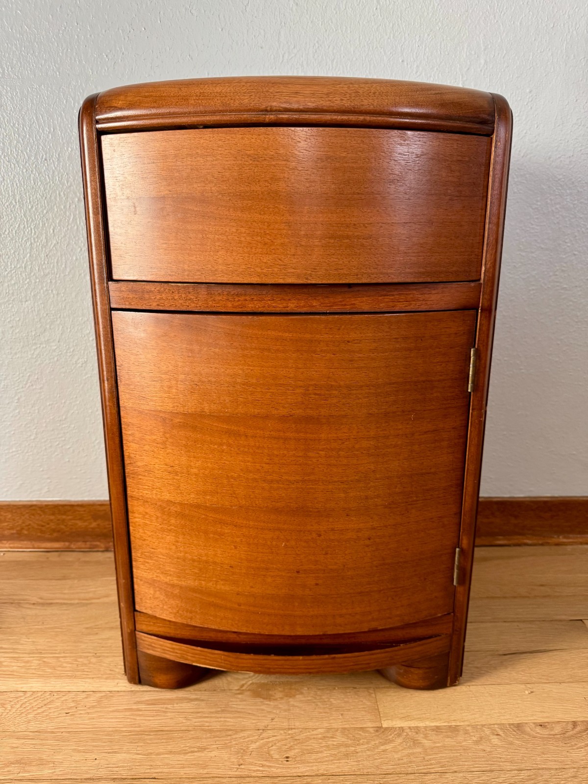 American Streamline Moderne Demilune Nightstand, c. 1930s–40s