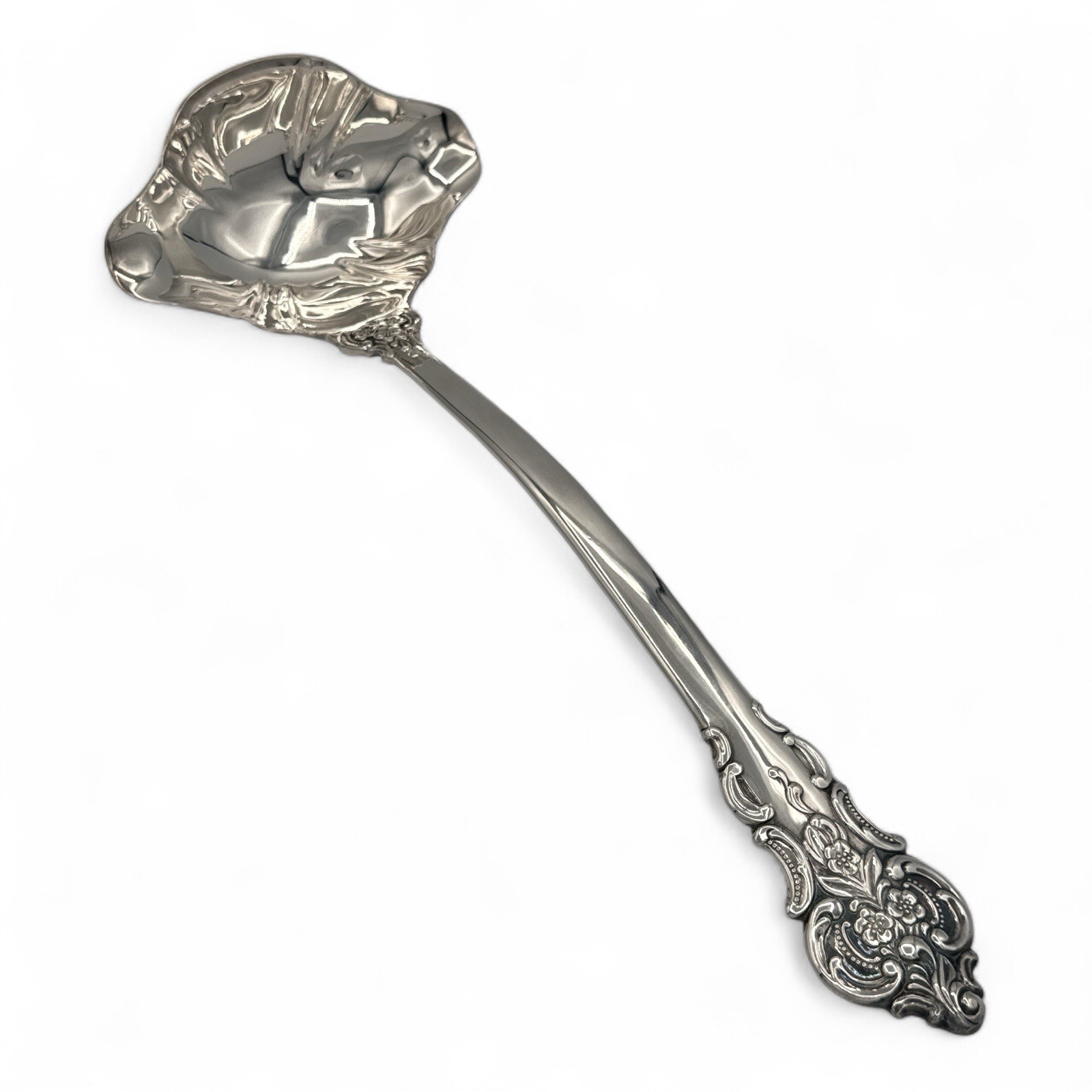 Wallace Baroque Silverplate Double Spout Punch Ladle No Monograms