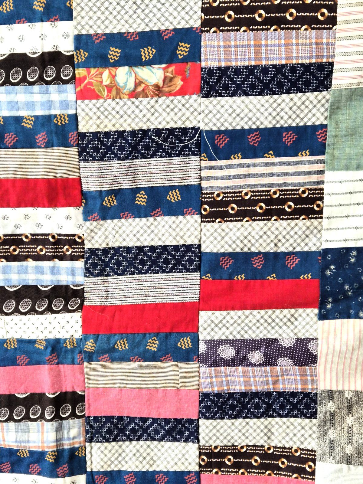 Clean and Crisp Antique Circa 1900 Unused Quilt Top….Great Picnic Tablecloth!
