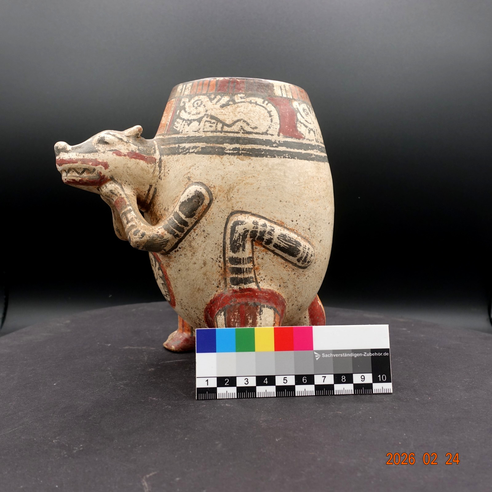 Pre-Columbian Authentic Artifact Ceramic Pottery Poly-Chrome Pizote Vessel