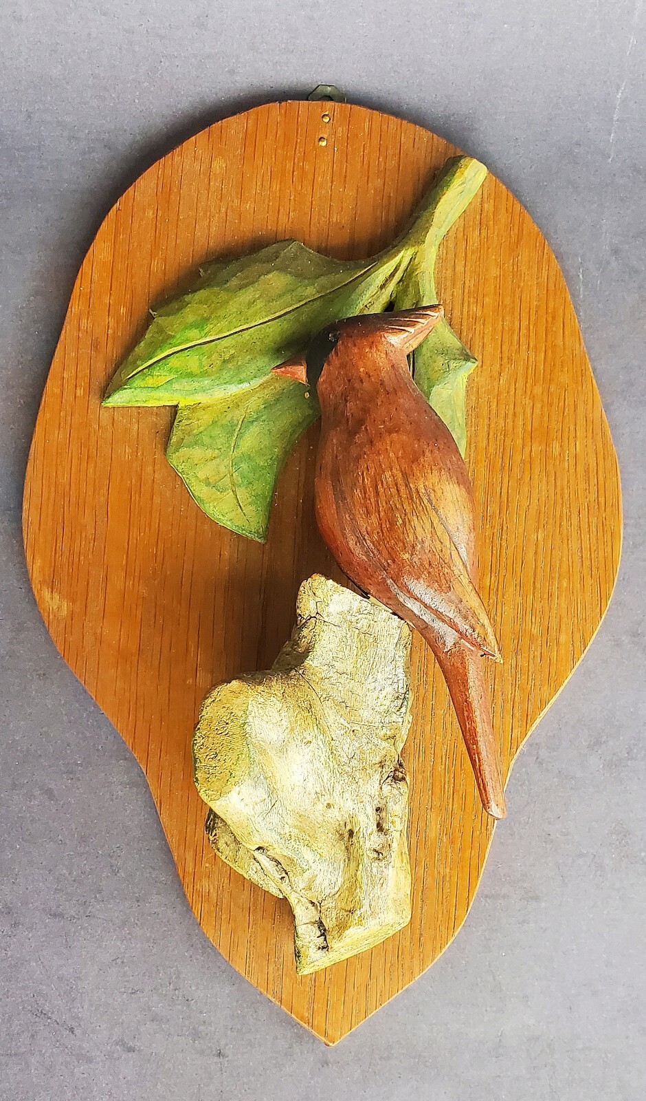 hand carved bird Cardinal perched c. 1930’s / 40’s Audubon decoy Adirondeck